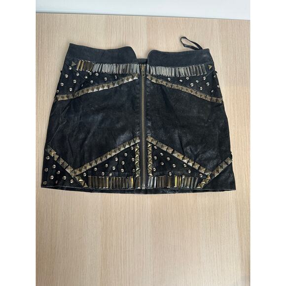Black Suede Skirt with Studs - Size S - Mint - Picture 1 of 4